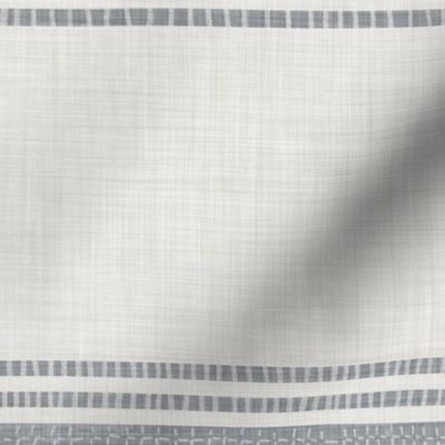 French Provincial Farmhouse Grain Sack - Horizontal Stripes - Slate Gray