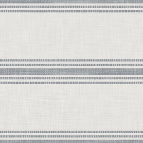 French Provincial Farmhouse Grain Sack - Horizontal Stripes - Slate Gray