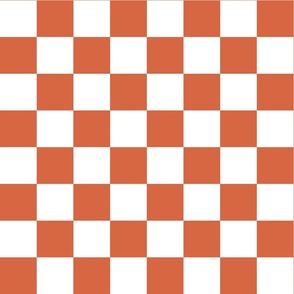 Jumbo Scale // Dark Coral Red Checkers Checkerboard Retro 2.5 Inch Squares  