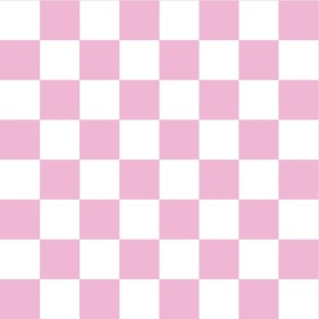 Jumbo Scale // Carnation Pink Checkers Checkerboard Retro 2.5 Inch Squares  
