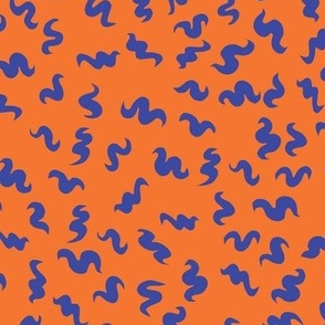 Lethbridge - curly hair wallpaper (orange with dark blue curls)