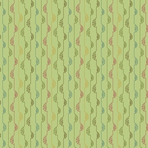 (S) Tropical leaves stripes mint green
