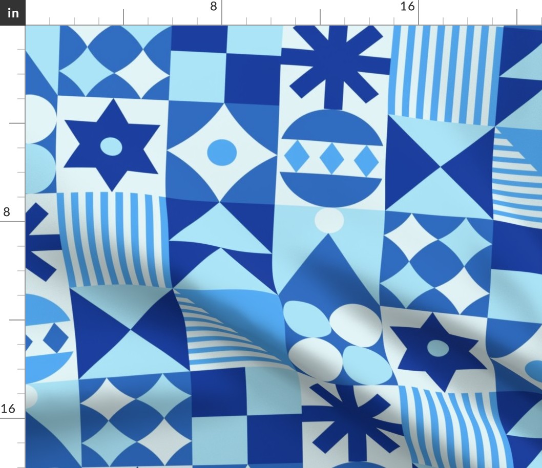 Christmas Patchwork 1 Blue