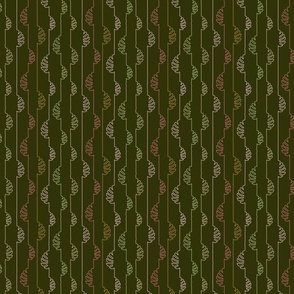 (S) Tropical leaves stripes dark green