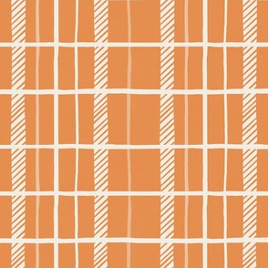 Pumpkin orange checked Plaid_Large