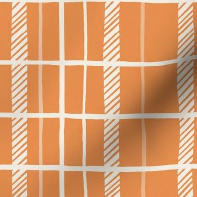 Pumpkin orange checked Plaid_Medium