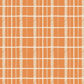 Pumpkin orange checked Plaid_Medium