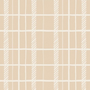 Tan cream checked Plaid_Large