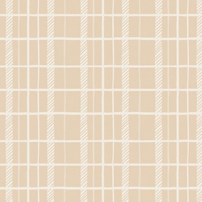 Tan cream checked Plaid_Medium