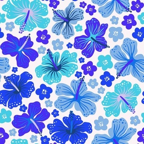  Tropical Hibiscus - blue