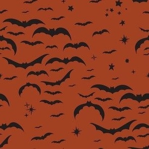 Halloween Bats in Black and Rust Brick Small 