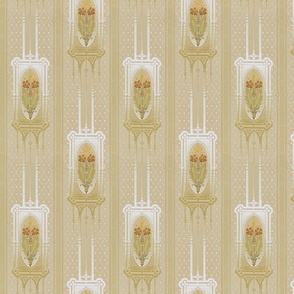 art nouveau stripe with flowers in boxes 