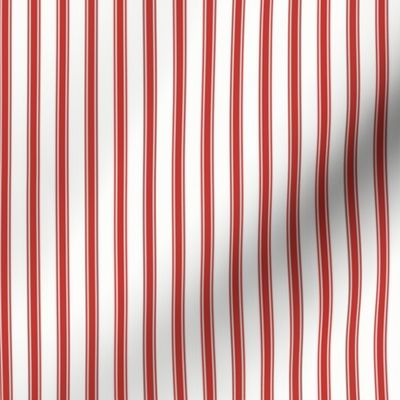 Ticking Stripe: Cherry Red & White Pillow Ticking