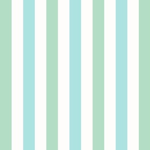 Blue green big summer stripe - FABRIC