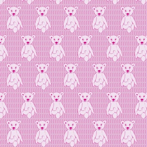 Yogi Teddy Bear in Pink on Textured Background, Monochromatic