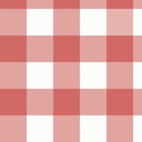 1.5" Gingham: Light Cherry Gingham Check, Light Red Buffalo Plaid, Buffalo Check