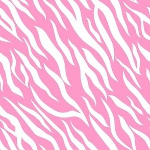 Smaller Scale Barbiecore Wild Animal Zebra Stripes White and Light Pink
