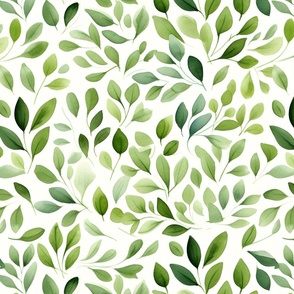 Watercolor Green Leaves
