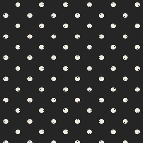Dotted Dots - creamy white _ raisin black - polka dot