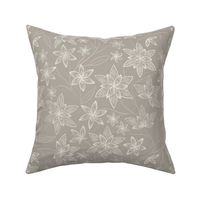 flowy flowers - cloudy silver taupe_ creamy white_ silver rust blush - floral
