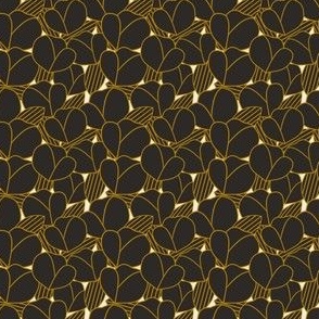 Roarin Florals in Black and Gold 2x2