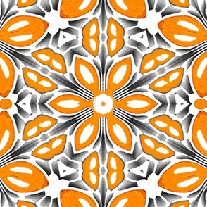 226 Orange Fox Flower - hexagonal