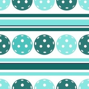 Medium Scale Preppy Pickleball Stripes in Turquoise Aqua and Navy