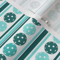 Small Scale Preppy Pickleball Stripes in Turquoise Aqua and Navy