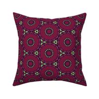 Claret Red floral circles/ small