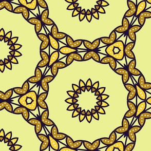 yellow floral circles / large
