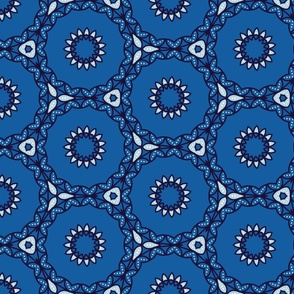 blue floral circles/ medium