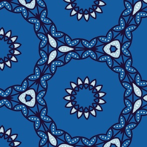 blue floral circles/ large