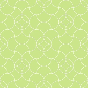 Large-Scale Lime Green and White Ogee 