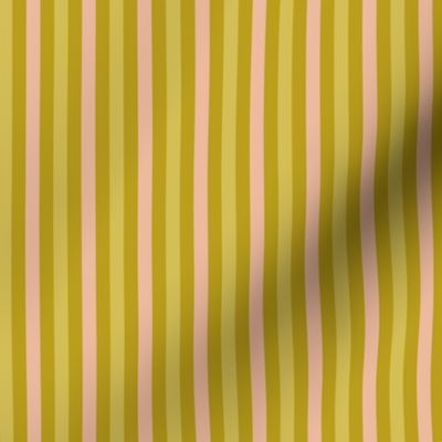 1/4" MINI Retro Stripes fabric -  avocado green 4in