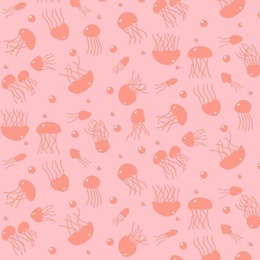 Peach Jellies on Pink Silhouettes Repeat Pattern