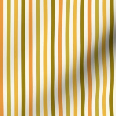 1/4" MINI Retro Stripes fabric - rust_ avocado green 4in