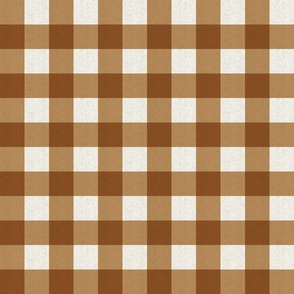 Small scale rustic plaid check in earthy warm ochre yellow with a vintage linen texture 