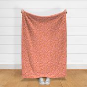 XLARGE Retro swirls fabric - 70s design pink and orange 12in