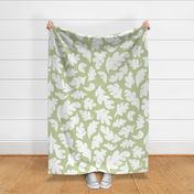 Matisse Oak Leaves - light green and white - Jumbo Scale 48in - 23-01-02FS