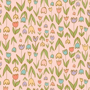 Tangled Up In Tulips on Pale Pink_MED