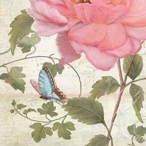 12" Le Petit Jardin Pink Peony Floral by Audrey Jeanne