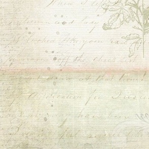 18" Vintage Parchment Script Handwriting Ephemera by Audrey Jeanne