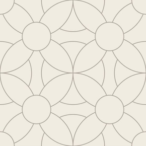 retro circles - cloudy silver _ creamy white   - simple geometric tile