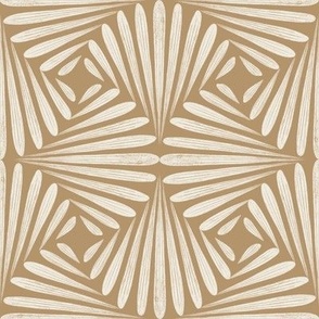 scallop fans ogee _ creamy white_ lion gold mustard _ art deco geometric