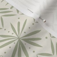 southwest geometric _ creamy white_ light sage green 02 _ hand drawn artistic snowflake 