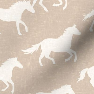 Galloping Horses on Beige