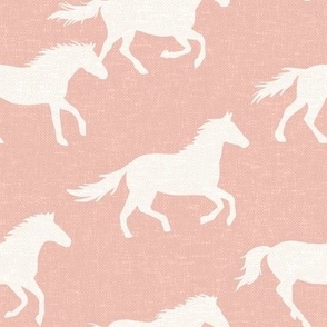 Galloping Horses on Pink