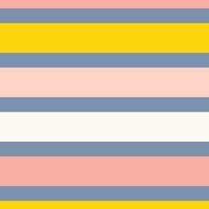 Pastel Stripes in Blue Pink and Yellow