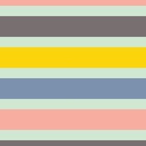 Stripes in Mint Green Yellow Pink and Blue