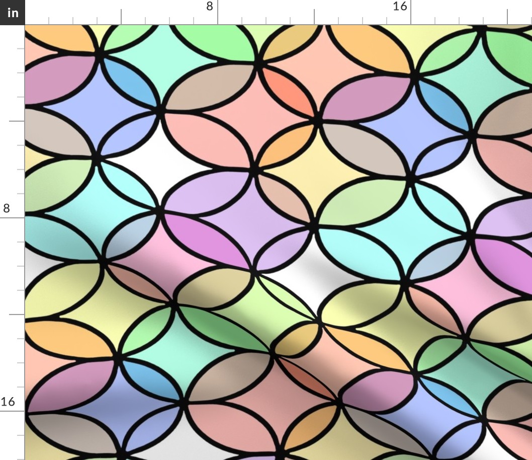 Overlapping Ovals in Pastel Rainbow